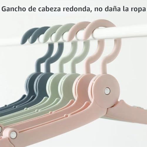 Miniatura 4 de Sazfli Juego De 4 Perchas Plegables De Viaje Con Bolsa De Almacenamiento Caja De Regalo Abs Aluminio, Diseño Antideslizante, Compactas Y Portátiles 2 Rosas 2 Verdes