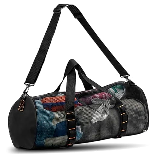 KOKKOYA Diving Scuba Surfing Snorkeling Dive Mesh Beach Bag Duffle Bags with Zipper and Adjustable Shoulder Strap for Travel Fitness Camping Swim Gym Gears Balls 23” x 11”