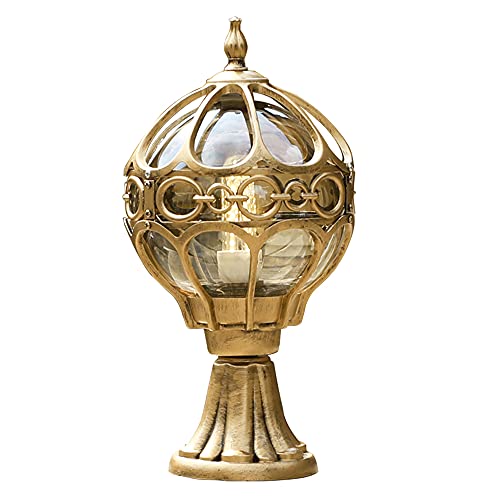 Garden Post Lights Outdoor Lighting Floor Lamp E27 230V IP55 Aluminum Post Street Lamp(Gold Color