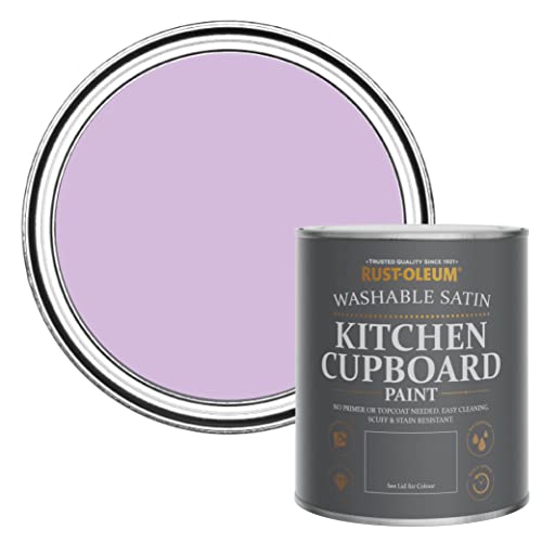 Rust-Oleum Purple Scrubbable Kitchen Cupboard Paint in Satin Finish - Violet Macaroon 750ml