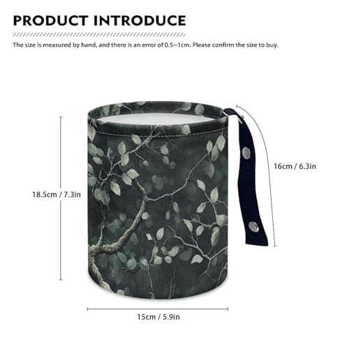 Image of Tree Leaves Auto Trash Bin Trash Bag for Cars Hanging Headrest for Back Seat Collapsible Reusable Waterproof Car Organizer