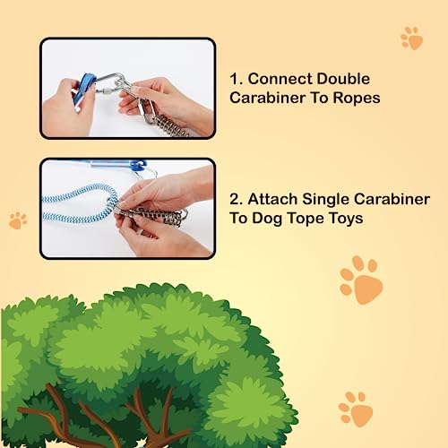 Black Rhino Tetherball Set for Dogs - Heavy Duty Outdoor Dog Toy - Interactive Dog Rope Ball for Playground