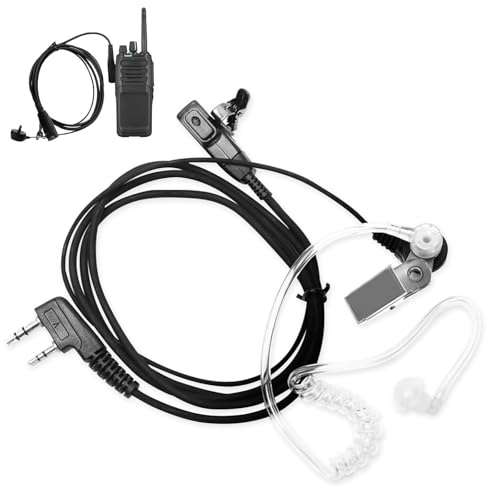 Walkie Talkie Earpiece with Mic 2-Pin Radio Headset Compatible with Retevis Baofeng Kenwood Professional Security Guard Earpiece for Surveillance Use