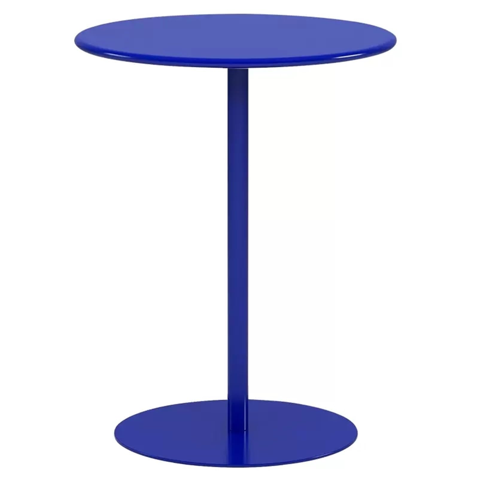 Bistro Table Indoor Outdoor Furniture Round Coffee Table Dining Table with Sturdy Base, for Garden Dining Room Bistro Home Bar, Metal Iron, More Color and Size ( Color : Blue , Size : 40.5x62cm )