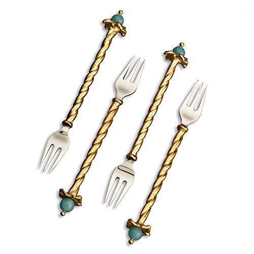 L'Objet Fortuny Cocktail Forks, Set of 4, 4 Inches