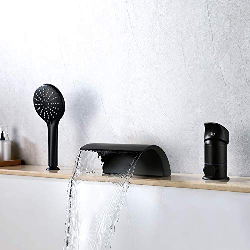 Robinet de baignoire cascade chic LUNEZY finition noir mat premium