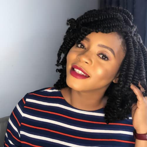 Niseyo 7 Packs Bob Spring Twist Crochet Hair 8 Inch Pre-twisted Spring Twist Braids (1#)