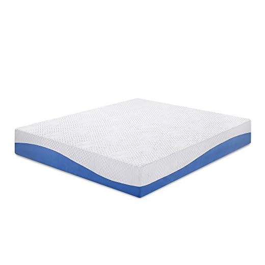 PrimaSleep Wave Gel Infused Memory Foam Mattress, 10'' H, Cal King, Blue