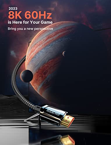 Jsaux 8K Hdmi Cable 2.1 6Ft 2-Pack 48Gbps Ultra High Speed Braided Hdmi Cord(8K@60Hz 4K@120Hz) Earc Hdr10 Hdcp 2.2 & 2.3 3D, Compatible For Ps5/Ps4/X-Box/Roku Tv/Hdtv/Blu-Ray/Lg/Samsung Qled-Black #TOP1