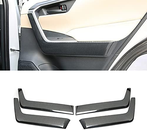 Car Accessories for Toyota RAV4 XA50 2019 2020 2021 ABS Plastic Interior Door Armrest Molding Strips Cover Trim 4pcs (carbon fiber printed)