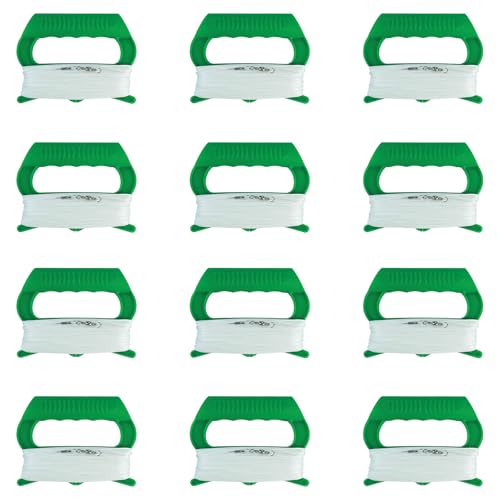In the Breeze 3452 — 50 LB x 300' Braided Kite Line on Green Handle - 12 PC - Kite Line Multi-Pack Great for Events, Classrooms