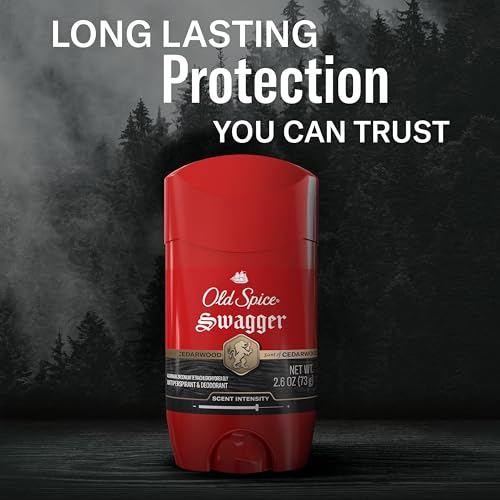 Image of Old Spice Antiperspirant Deodorant for Men, 24 /7 Sweat & Odor Protection, 24 /7 Lasting Freshness, Invisible Solid, Swagger with Cedarwood Scent, 2.6 oz (Pack of 2)