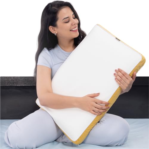 Image of Frido Sleep Plus Memory Foam Pillow | Ergonomic Support for Back & Side Sleepers | Durable, Hypoallergenic & Breathable Cool Pillow | for Everyday Use & Neck, Shoulder Pain | Washable Cover | Yellow