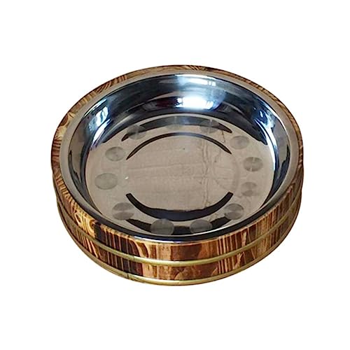 FONDOTIN Holz Reisschale mit Edelstahl Innenbehälter