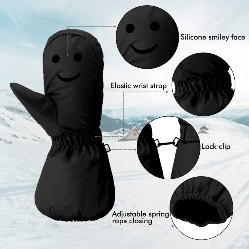 HIGHLOONG Kids Toddler Waterproof Snow Ski Mittens- Breathable Thinsulate Lined Winter Cold Weather Gloves for Boys and Girls Snowboarding