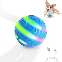 ALL FOR PAWS التفاعلية الصمام الكلب الكرة لالملل الحركة المنشط تتحرك الكلب كرات لعبة تضيء ليوم/ليلة اللعب، الكلب إثراء ألعاب التحفيز العقلي للجرو، USB ألعاب الكلب القابلة لإعادة الشحن