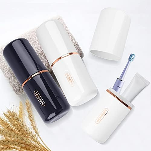 Lamondre Toothbrush Case Travel Toothbrush Holder Case Toothbrush Holder Portable Toothbrush and Toothpaste Holder, Toothbrush Storage Box Very Suitble for Family, Travel, Camping (White)