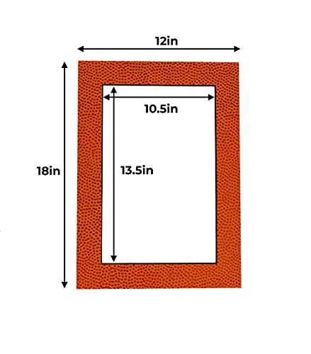 12x18 Mat for 11x14 Photo - Precut Basketball Texture Picture Matboard for Frames Measuring 12 x 18 Inches - Bevel Cut Matte to Display Art Measuring 11 x 14 Inches - Acid Free ONE MAT