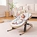 Swegrow 2-in-1 Baby Bouncer, Portable Newborn Bouncer Seat with 3 Adjustable Heights, Rocker and Stationary Options, Infant Rocker Chair with Hanging Toys (White)