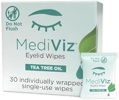 Eye Love MediViz Tea Tree Oil Eyelid Wipes, 30 Single-Use Towelettes