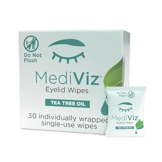 Mediviz Tea Tree Eyelid Wipes - Exfoliating, Hypoallergenic Eyelid Scrubs to Help With Crusty Eyelashes, Eyelid Bumps, Itchy Eyelids, Eyelash Mites, Clogged Meibomian Glands, Eyelid Irritation (30-Pack)