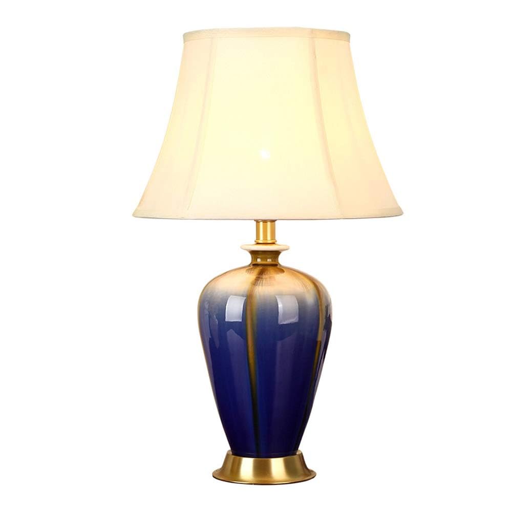 SANBDDLYY American Copper Ceramic Table Lamp - Elegant Vase Design for Bedroom & Living Room E26/27 Compatible Night Light