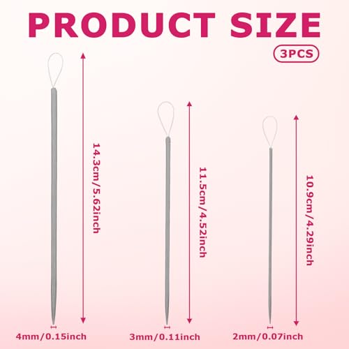 image for Fampery 3pcs Wool Needles, Nylon Thread Rope Threader Large Eye Alumin