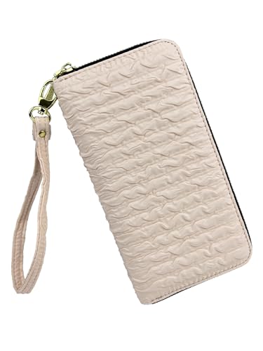 LOVESHE Women's Wallet Credit Card Clutch Wristlet Clutch Wallet Zipper Wallet For Women(BL-Pink)