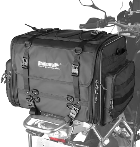 Aazon.co: ZZ Otorcycle Tail Bag, 22L-34L Expandable Otorcycle Rear - View #11