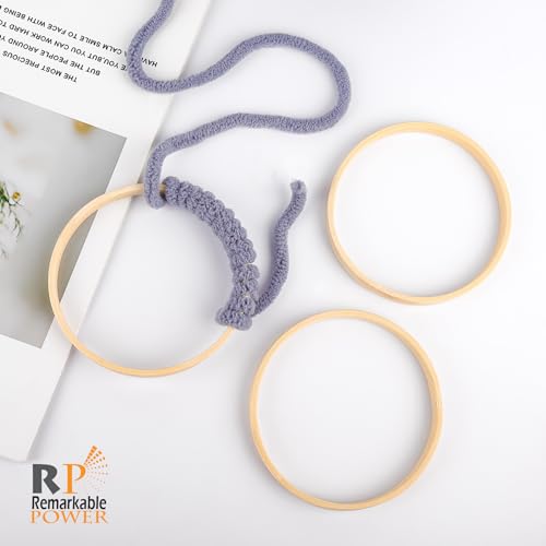 Image of RP Remarkable Power, 12 Pack 4 Inch Bamboo Floral Hoop Mini Wreath Frames Embroidery Rings for DIY Dream Catcher Crafts
