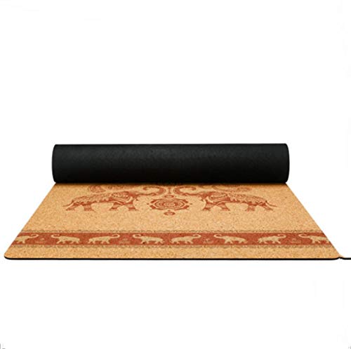 Tapis de yoga anti-dérapant en caoutchouc naturel et liège amortissant de fitness