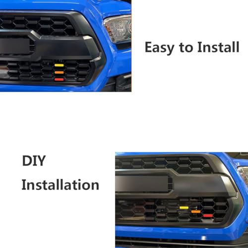Image of Car Front Grille Tri-Color Decal Stripe Grille Emblem Badge Sticker Compatible with 2016-2020 Tacoma TRD Pro Grille (Y /O /R)