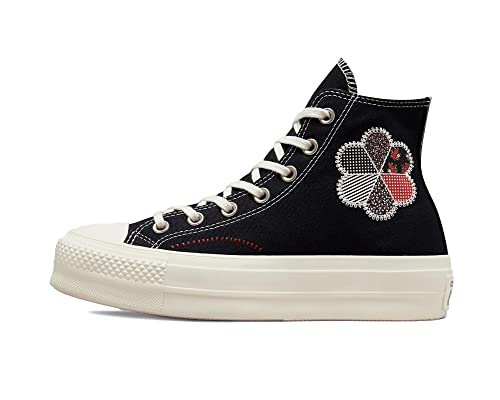 Converse Women's Chuck Taylor All Star Lift Sneakers, Black/Egret/Red, 7 Medium Us #TOP24