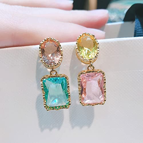 Crystal Drop Earrings Gold-toned Glamour Spark Drop Earrings