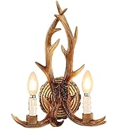 OLHAPZP Deer Antler Wall Lamps Antler Sconce Nature-Inspired Creative Lighting Decoration for Rus...