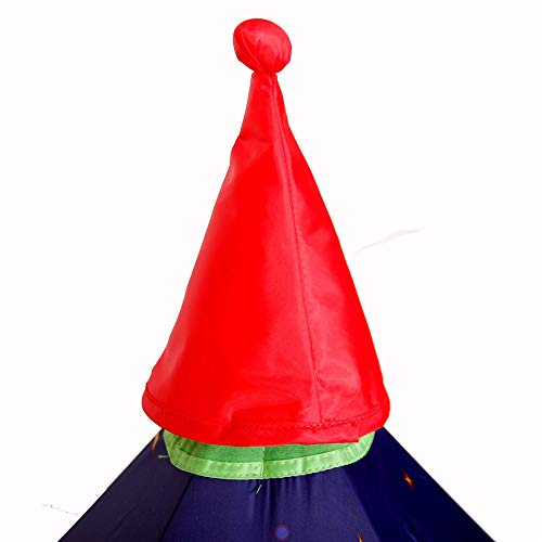 Play Tipi Tent Kinderen Indoor Speelhuis Kosmisch Kasteel Tent Opvouwbare Katoenen Canvas Tipi Fotografie Tipi Met Draagtas Voor Meisjes Jongens Baby's Peuter (Kleur: Blauw Rood, Maat: Zoals getoond) - Afbeelding 4
