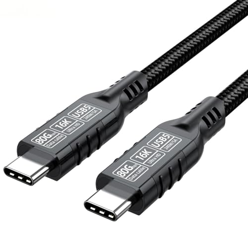 Image of Verilux PD 240W Type C Cable Fast Charging, 20CM C Type Charger Cable with 80Gbps Data Transfer & 16K@60Hz UItra HD Dislay for Thunderbolt 5 /4 /3, iPhone 17 /16 /15, Galaxy S25 /S24 /S23