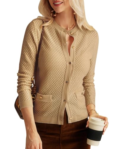Image of GRACE KARIN Womens 2024 Cardigan Sweaters Dressy Long Sleeve Button Down Sweater Jacket Open Front Sweater with Pockets
