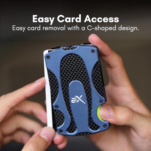 Image of Extremus Men's Wallet, Slim Tactical Wallet with Money Clip, RFID Blocking, Blue