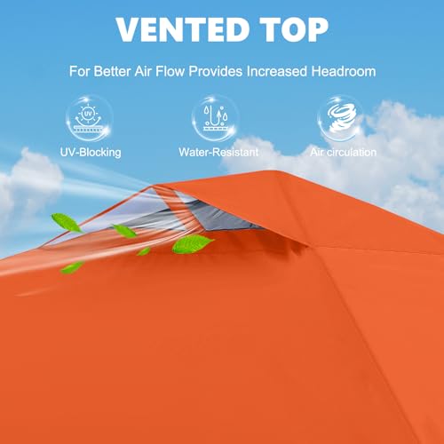 Image of MASTERCANOPY 10x10 Durable Pop Up Canopy Tent with 1 Sidewall, Orange