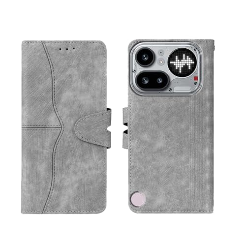 Image of amazon basics Nothing Phone 4A Pro 5G Flip Cover | Card Pockets Wallet & Stand | Flip Cover for Nothing Phone 4A Pro 5G (Gray)