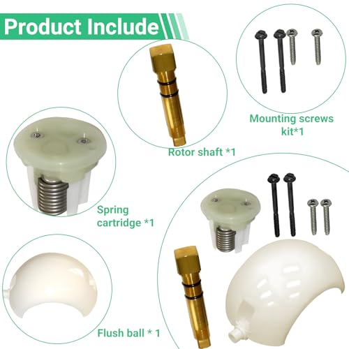 Image of JOJOCY 385318162 RV Toilet Flush Ball for Dometic, Ball and Shaft Kit w /Spring Cartridge Sealand Vacuum Toilets Flush for Caravans, Campers and Boats