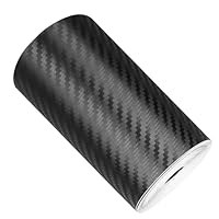 Carbon Folie Auto (10cm × 1000cm)Carbonfolie Klebefolie Auto Einstiegsleisten Schutz, 3D Lackschutzfolie mit Abstreifer, Schutzfolie für Auto, für Die Meisten Autos wie SUVs und Limousinen Schwarz