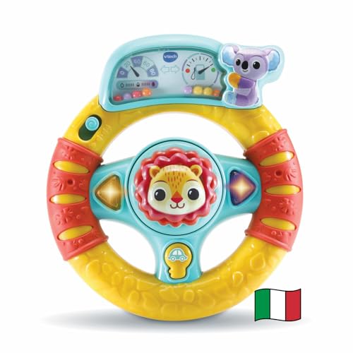 VTech Baby Volante delle Scoperte, Gioco Interattivo Bambino con Frecce Luminose e Pulsante Accensione dell'Auto, più di 45 Canzoni e Suoni, Portatile, Lingua Italiana, Batterie Incluse, 6-36 Mesi