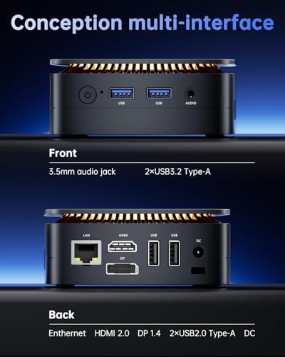 Image of KAMRUI E1 Mini PC Computer, 12th Alder Lake- N95 up to 3.4 GH, 16GB DDR4 512GB M.2 SSD, Mini Desktop Computer, Support 2.5 inch SSD (up to 2TB), WiFi, BT, 4K, HTPC for Business, Home, Office