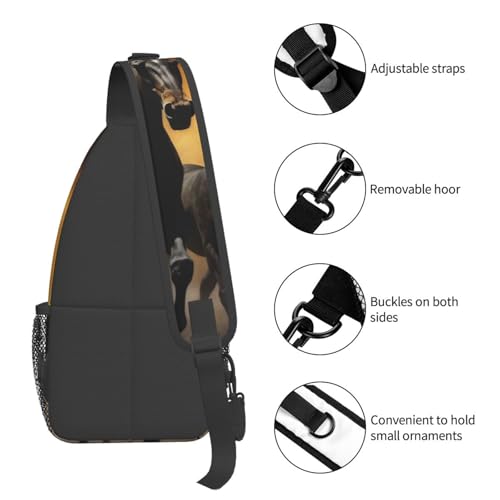Morral cruzado diagonal para hombro unisex negro miniatura 5