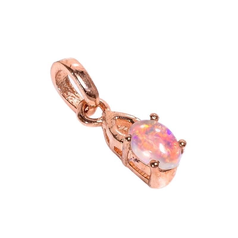 Pendentif en opale éthiopienne et argent 925 fait main pour femme