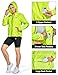 FitsT4 Sports Damen Fahrradjacke Radfahren Laufen Jacken Leichtgewicht Wasserabweisend Windbreaker Wanderjacke Reflektierend Trekking Regenjacke mit Kapuze,Fluorescent Gelb,L