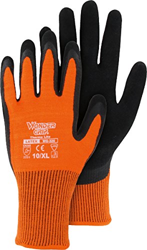 Wondergrip - Thermo Lite - WG-320O Safety Gloves - Double Latex Coating - Cold Protection - High Grip - Insulated & Ergonomic Fit - For Wet and Dry Conditions - Orange - Small — image 1
