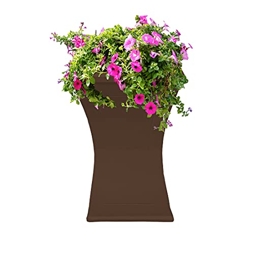 Image of Oakland Living Modern Square Cast Aluminum Metal 40-in Brown Bird Bath and Planter Vase Combo